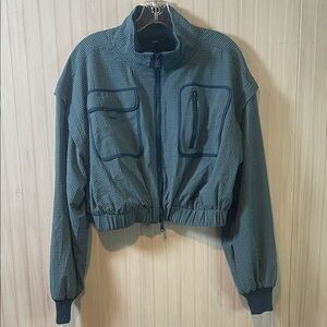 FREE PEOPLE MOVEMENT FORTY LOVE CROPPED GINGHAM JACKET LARGE